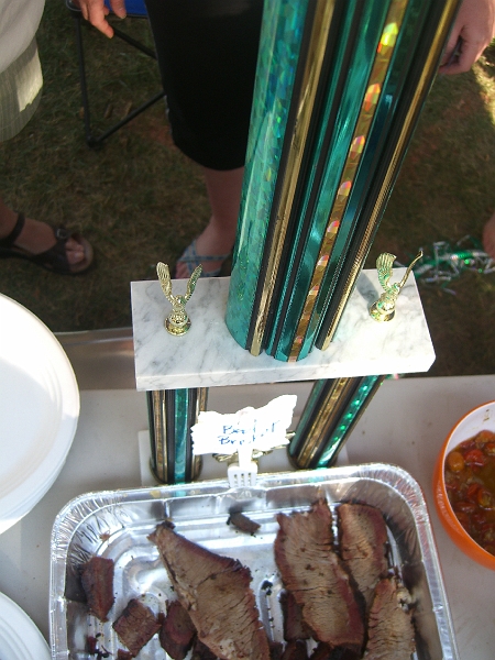 CIMG2257.JPG - Brisket with the trophy it won