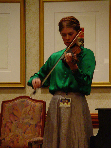 DSC02177.jpg - Fiddler April Grant outside the con suite